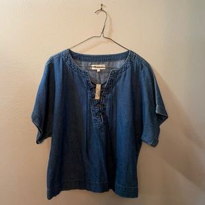 Madewell denim crop top size Large